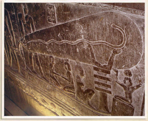 Egyptisk gravsted - billede af elektriske ål til terapi